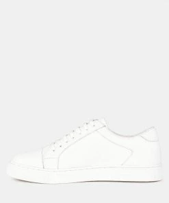 Rag & Co ASHFORD White Fine Leather Handcrafted Sneakers