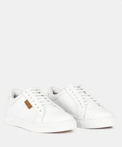 Rag & Co ASHFORD White Fine Leather Handcrafted Sneakers