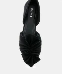 Rag & Co BAAKO Black Knotted Shoe Flats