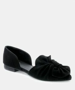Rag & Co BAAKO Black Knotted Shoe Flats