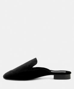 Rag & Co BATISTE Black Velvet Handcrafted Mules