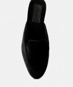 Rag & Co BATISTE Black Velvet Handcrafted Mules