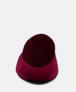 Rag & Co BATISTE Burgundy Velvet Handcrafted Mules