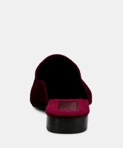 Rag & Co BATISTE Burgundy Velvet Handcrafted Mules