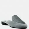 Rag & Co BATISTE Grey Velvet Handcrafted Mules