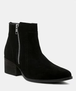 Rag & Co BAUENA Black Ankle Boots With Zip Closure