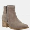 Rag & Co BAUENA Taupe Ankle Boots With Zip Closure