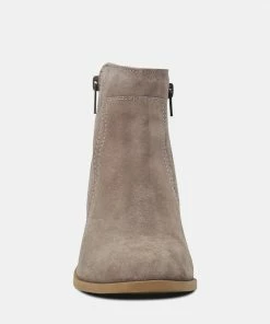 Rag & Co BAUENA Taupe Ankle Boots With Zip Closure