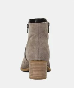 Rag & Co BAUENA Taupe Ankle Boots With Zip Closure