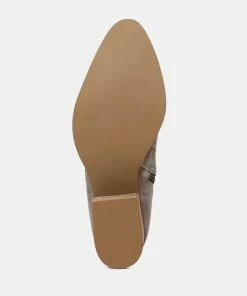 Rag & Co BAUENA Taupe Ankle Boots With Zip Closure