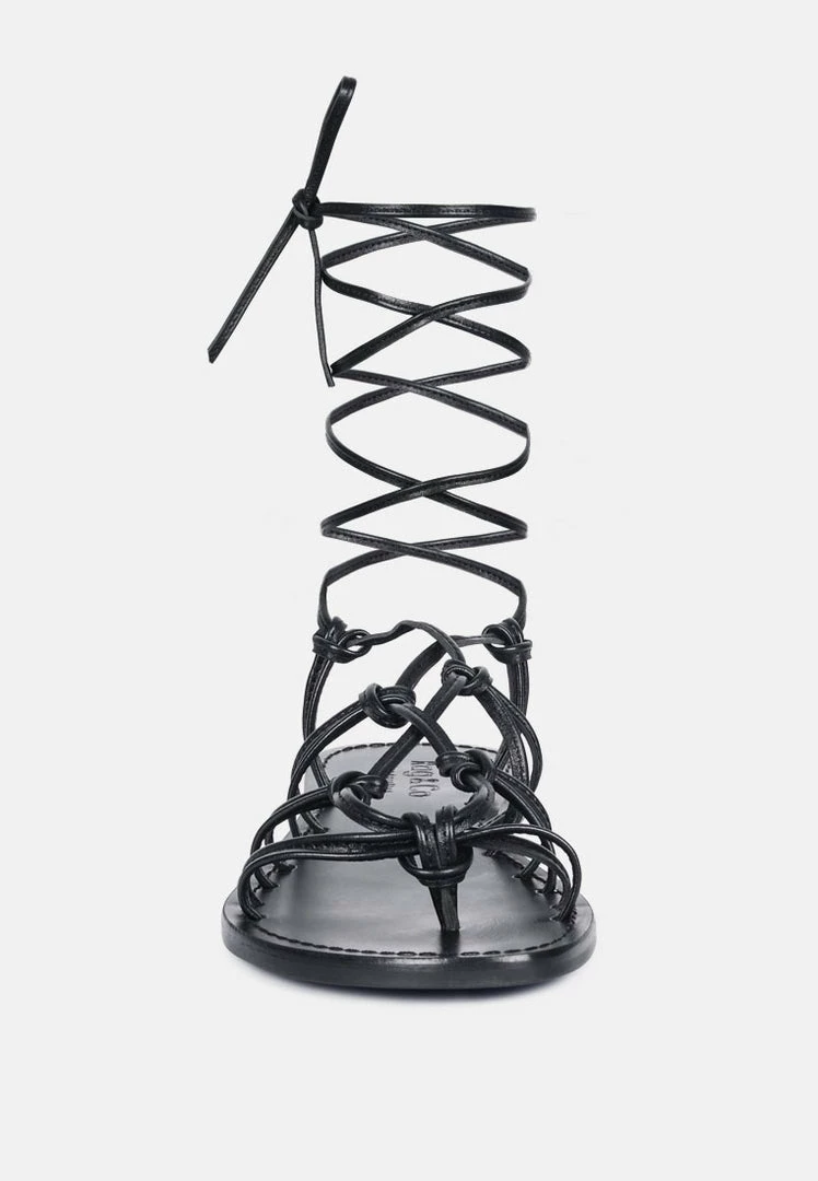 Rag & Co BAXEA Handcrafted Black Tie Up String Flats 5 Rag & Co BAXEA Handcrafted Black Tie Up String Flats