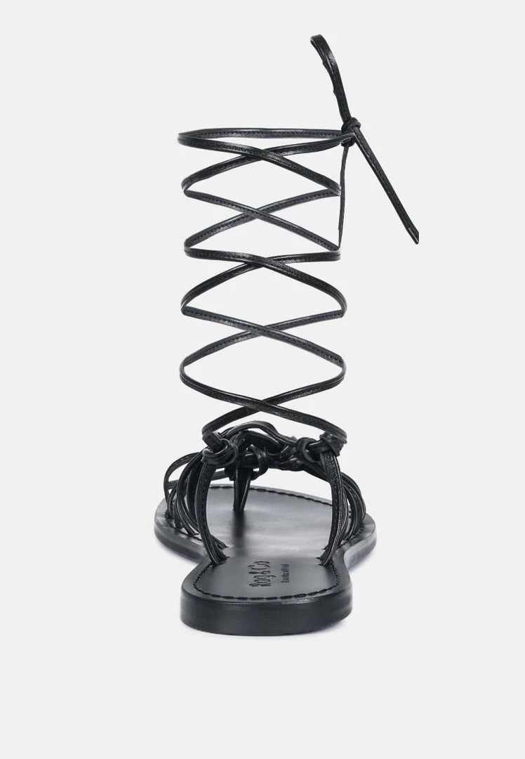 Rag & Co BAXEA Handcrafted Black Tie Up String Flats 7 Rag & Co BAXEA Handcrafted Black Tie Up String Flats