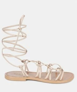 Rag & Co BAXEA Handcrafted Latte Tie Up String Flats