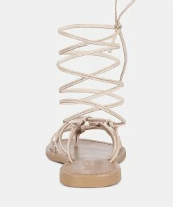 Rag & Co BAXEA Handcrafted Latte Tie Up String Flats