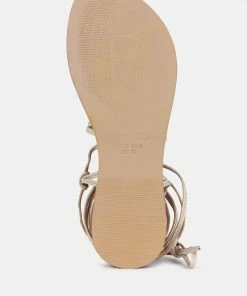 Rag & Co BAXEA Handcrafted Latte Tie Up String Flats