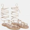 Rag & Co BAXEA Handcrafted Latte Tie Up String Flats