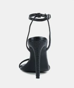 Rag & Co BLONDES Black Croc High Heeled Sandal Sandals