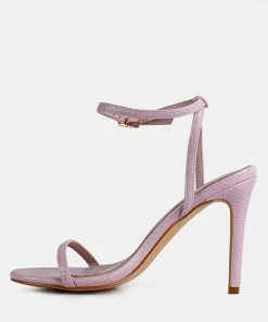 Rag & Co Sandals BLONDES Pink Croc High Heeled Sandal