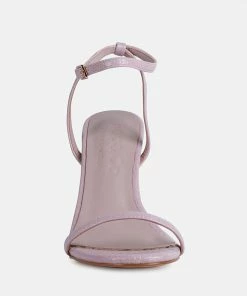 Rag & Co Sandals BLONDES Pink Croc High Heeled Sandal