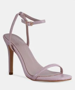 Rag & Co Sandals BLONDES Pink Croc High Heeled Sandal
