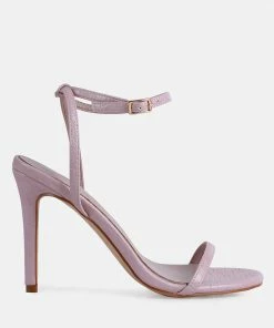 Rag & Co Sandals BLONDES Pink Croc High Heeled Sandal