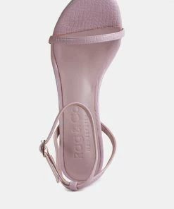 Rag & Co Sandals BLONDES Pink Croc High Heeled Sandal