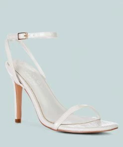 Rag & Co BLONDES White Croc High Heeled Sandal Sandals