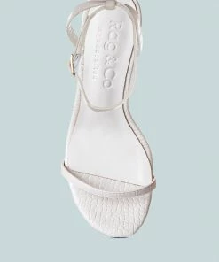 Rag & Co BLONDES White Croc High Heeled Sandal Sandals 14 Rag & Co BLONDES White Croc High Heeled Sandal Sandals