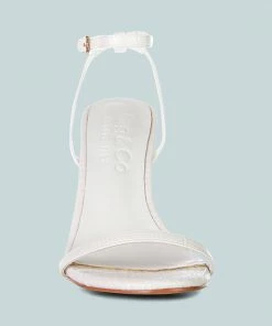 Rag & Co BLONDES White Croc High Heeled Sandal Sandals 11 Rag & Co BLONDES White Croc High Heeled Sandal Sandals