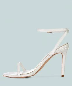 Rag & Co BLONDES White Croc High Heeled Sandal Sandals 12 Rag & Co BLONDES White Croc High Heeled Sandal Sandals