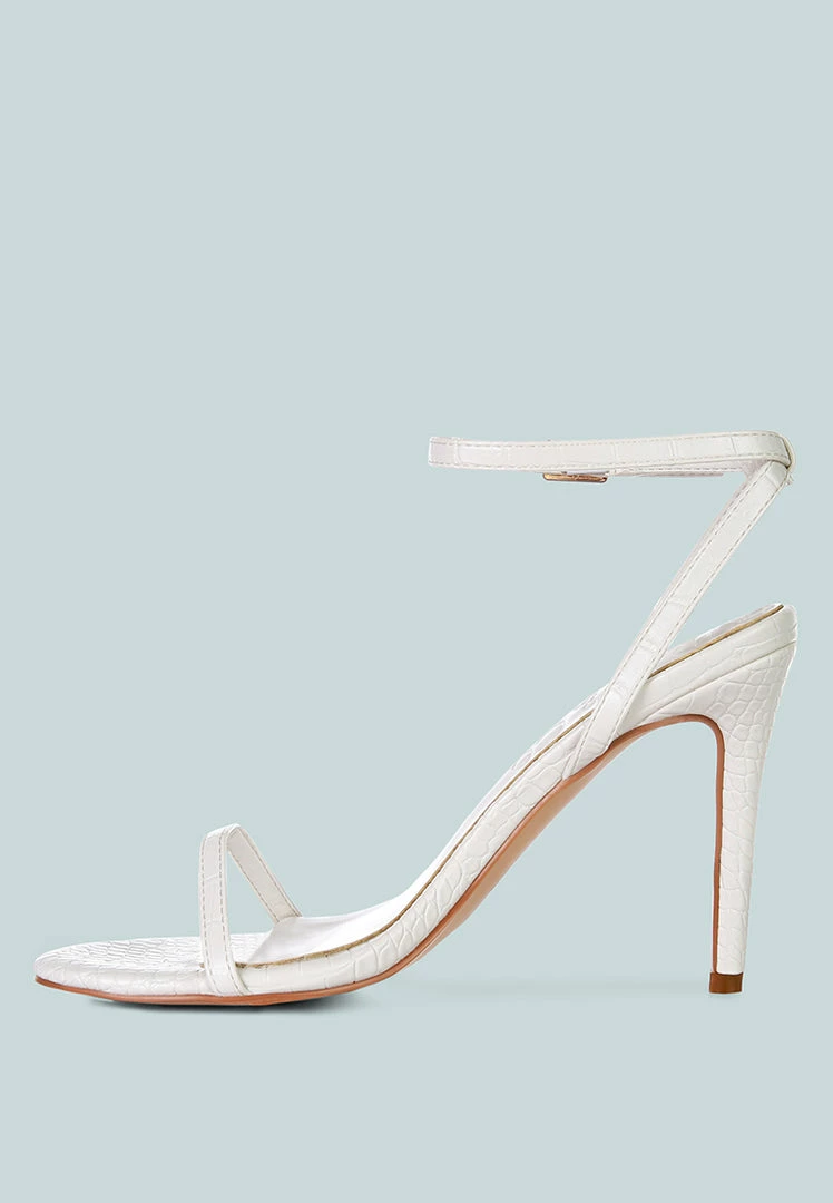Rag & Co BLONDES White Croc High Heeled Sandal Sandals 6 Rag & Co BLONDES White Croc High Heeled Sandal Sandals