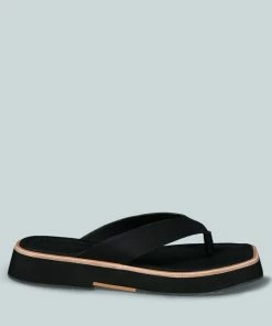 Rag & Co X BLUNT Flat Thong Sandal In Black Flats