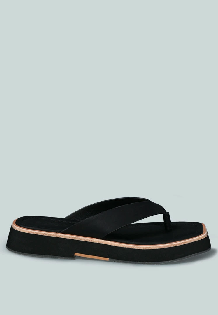 Rag & Co X BLUNT Flat Thong Sandal In Black Flats 4 Rag & Co X BLUNT Flat Thong Sandal In Black Flats