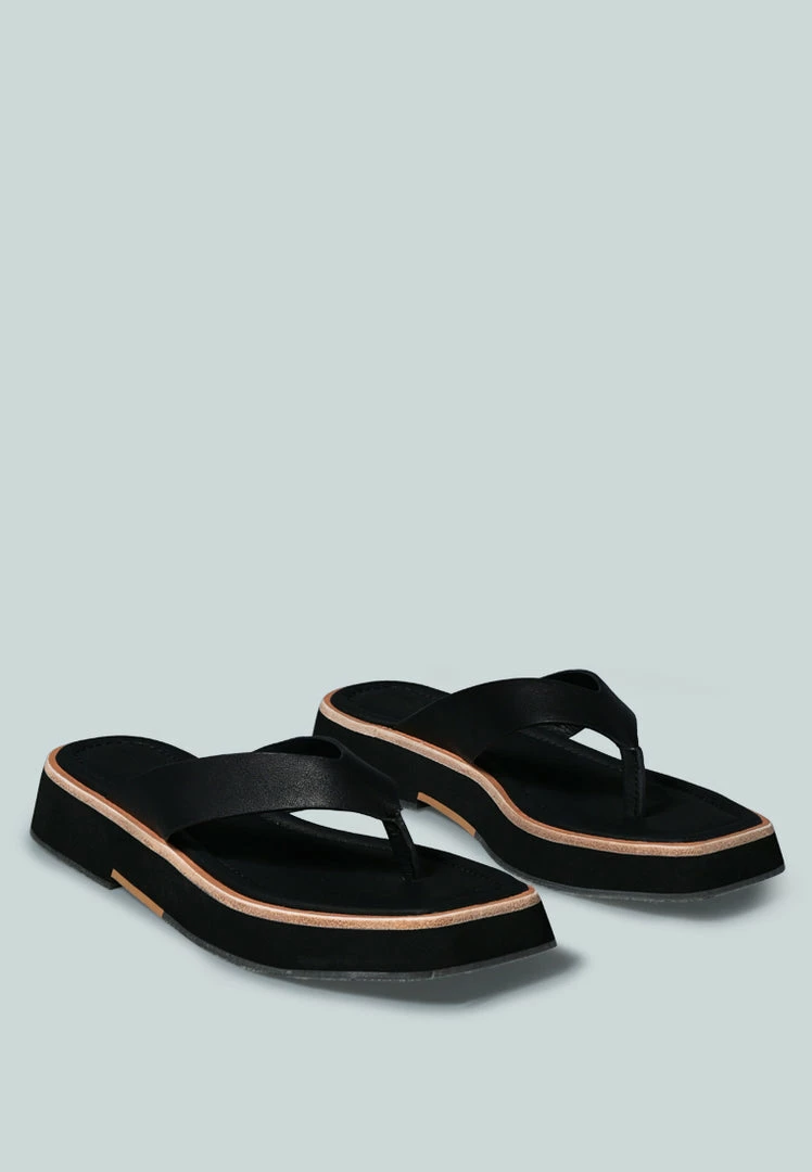 Rag & Co X BLUNT Flat Thong Sandal In Black Flats 3 Rag & Co X BLUNT Flat Thong Sandal In Black Flats