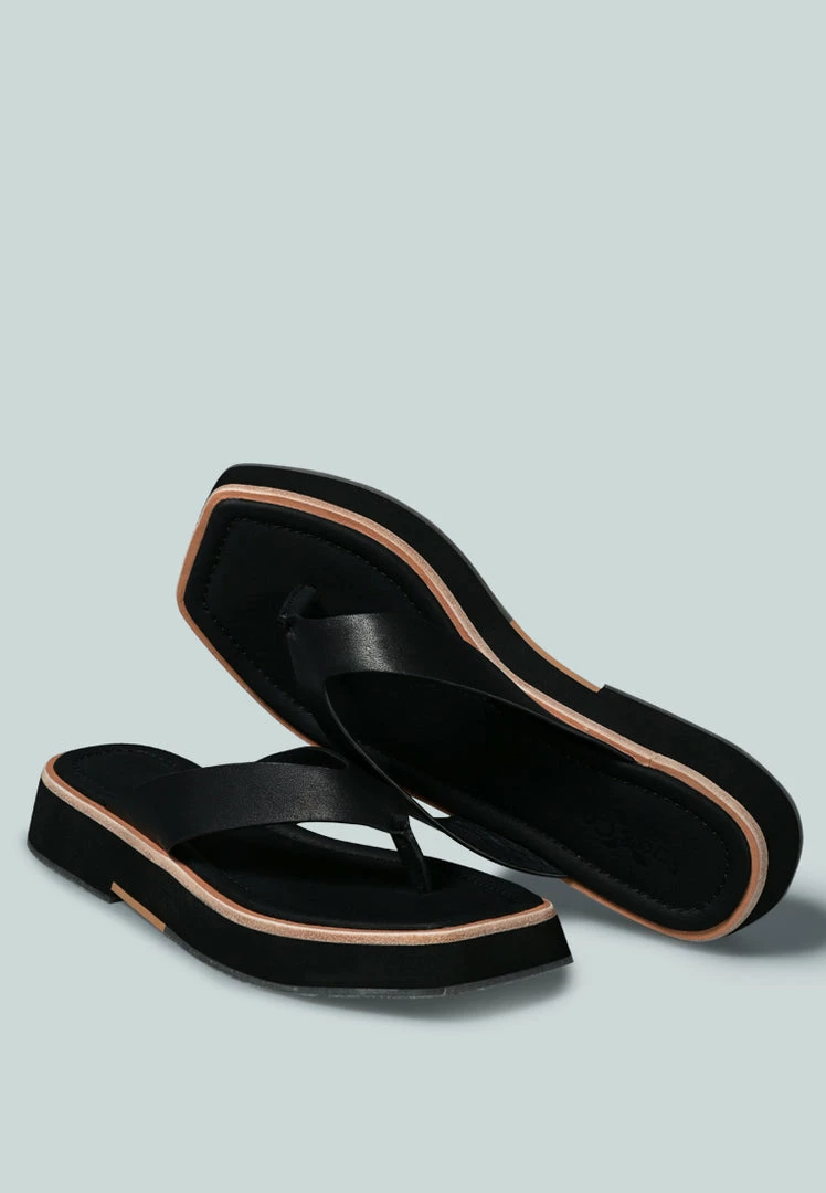 Rag & Co X BLUNT Flat Thong Sandal In Black Flats 5 Rag & Co X BLUNT Flat Thong Sandal In Black Flats