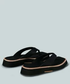 Rag & Co X BLUNT Flat Thong Sandal In Black Flats 10 Rag & Co X BLUNT Flat Thong Sandal In Black Flats