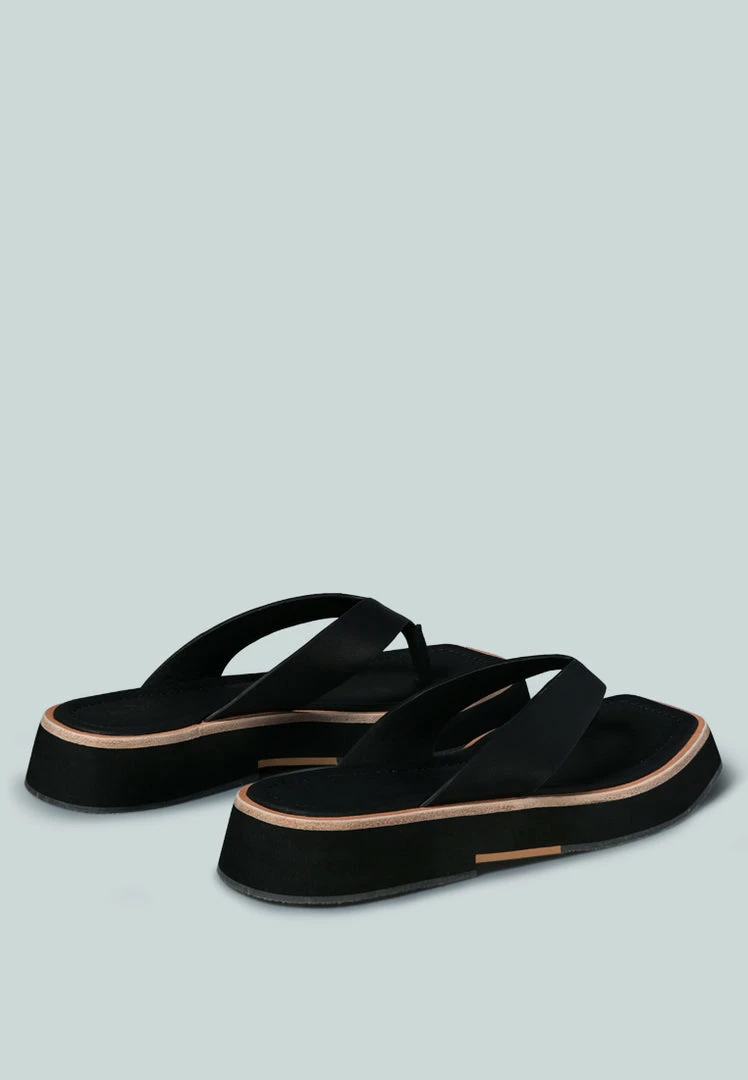 Rag & Co X BLUNT Flat Thong Sandal In Black Flats 6 Rag & Co X BLUNT Flat Thong Sandal In Black Flats