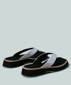 Rag & Co X Flats BLUNT Flat Thong Sandal In White
