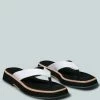 Rag & Co X Flats BLUNT Flat Thong Sandal In White 1 Rag & Co X Flats BLUNT Flat Thong Sandal In White