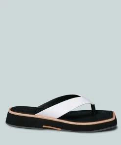 Rag & Co X Flats BLUNT Flat Thong Sandal In White