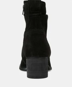 Rag & Co BOWIE Black Stacked Heel Leather Boots 13 Rag & Co BOWIE Black Stacked Heel Leather Boots