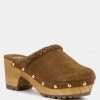 Rag & Co INCA Tan Fine Suede Leather Clogs
