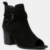 Rag & Co BRIA Black Peep Toe Ankle Boots 1 Rag & Co BRIA Black Peep Toe Ankle Boots