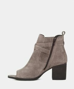 Rag & Co BRIA Taupe Peep Toe Ankle Boots
