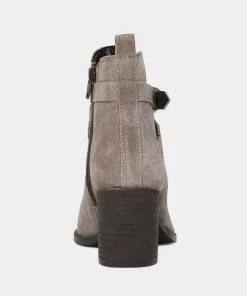 Rag & Co BRIA Taupe Peep Toe Ankle Boots