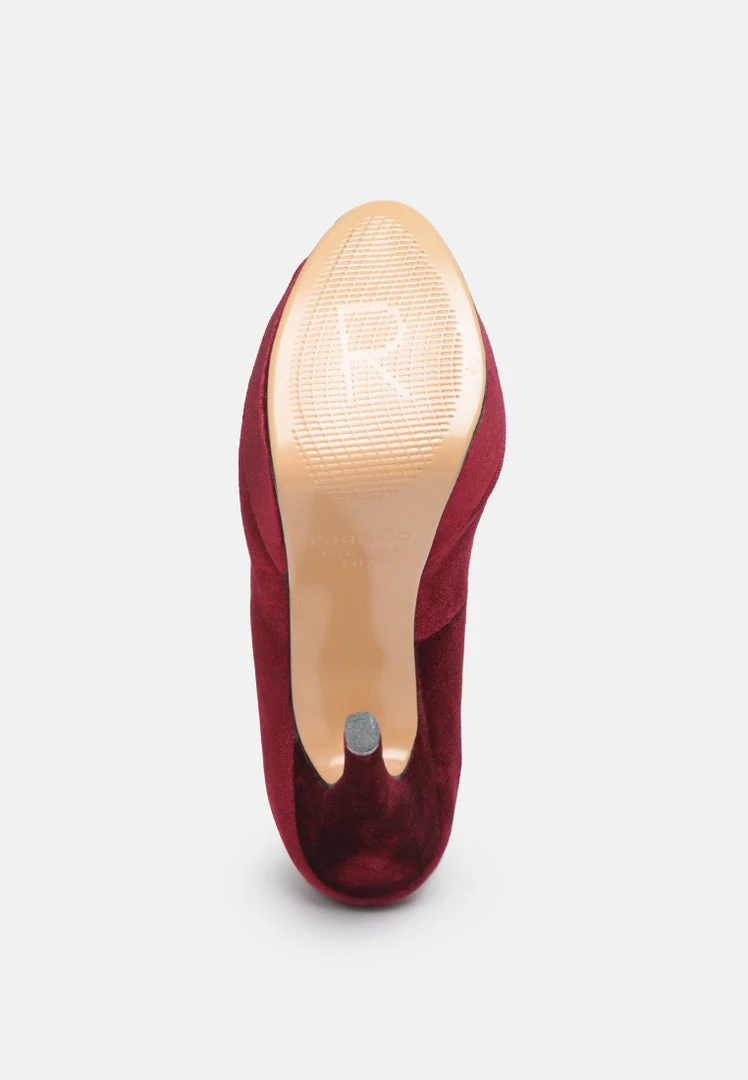 Rag & Co BRIELLE High Heel Peep Toe Stiletto In Burgundy Pumps 8 Rag & Co BRIELLE High Heel Peep Toe Stiletto In Burgundy Pumps