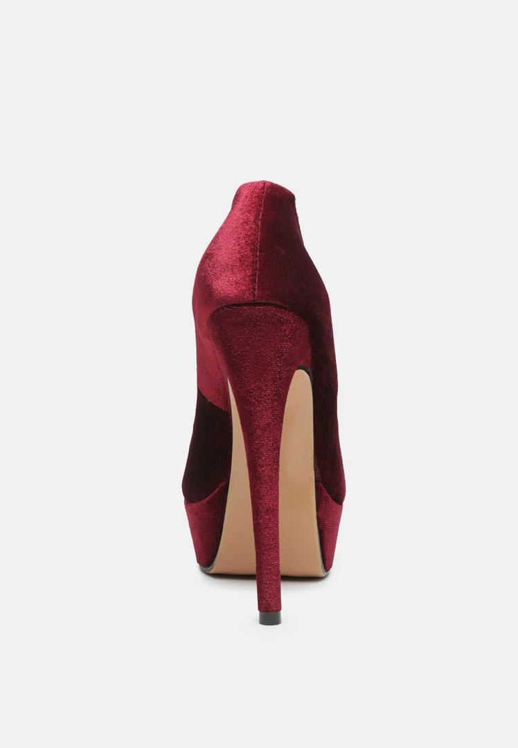 Rag & Co BRIELLE High Heel Peep Toe Stiletto In Burgundy Pumps 7 Rag & Co BRIELLE High Heel Peep Toe Stiletto In Burgundy Pumps