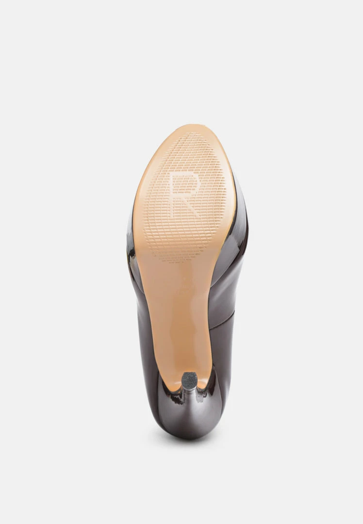 Rag & Co Pumps BRIELLE High Heel Peep Toe Stiletto In Espresso 8 Rag & Co Pumps BRIELLE High Heel Peep Toe Stiletto In Espresso