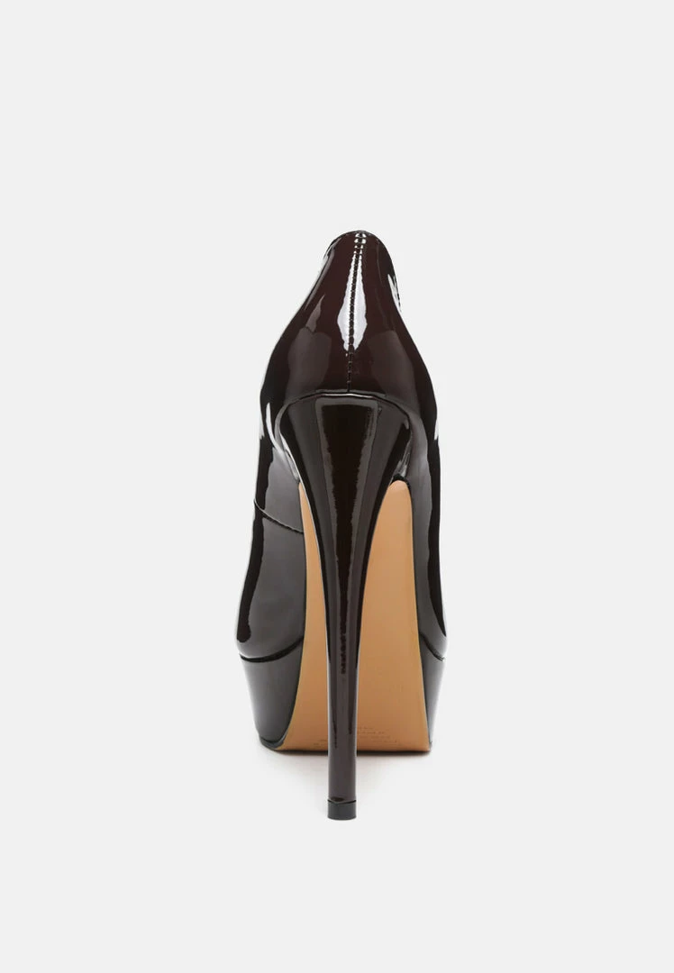Rag & Co Pumps BRIELLE High Heel Peep Toe Stiletto In Espresso 7 Rag & Co Pumps BRIELLE High Heel Peep Toe Stiletto In Espresso