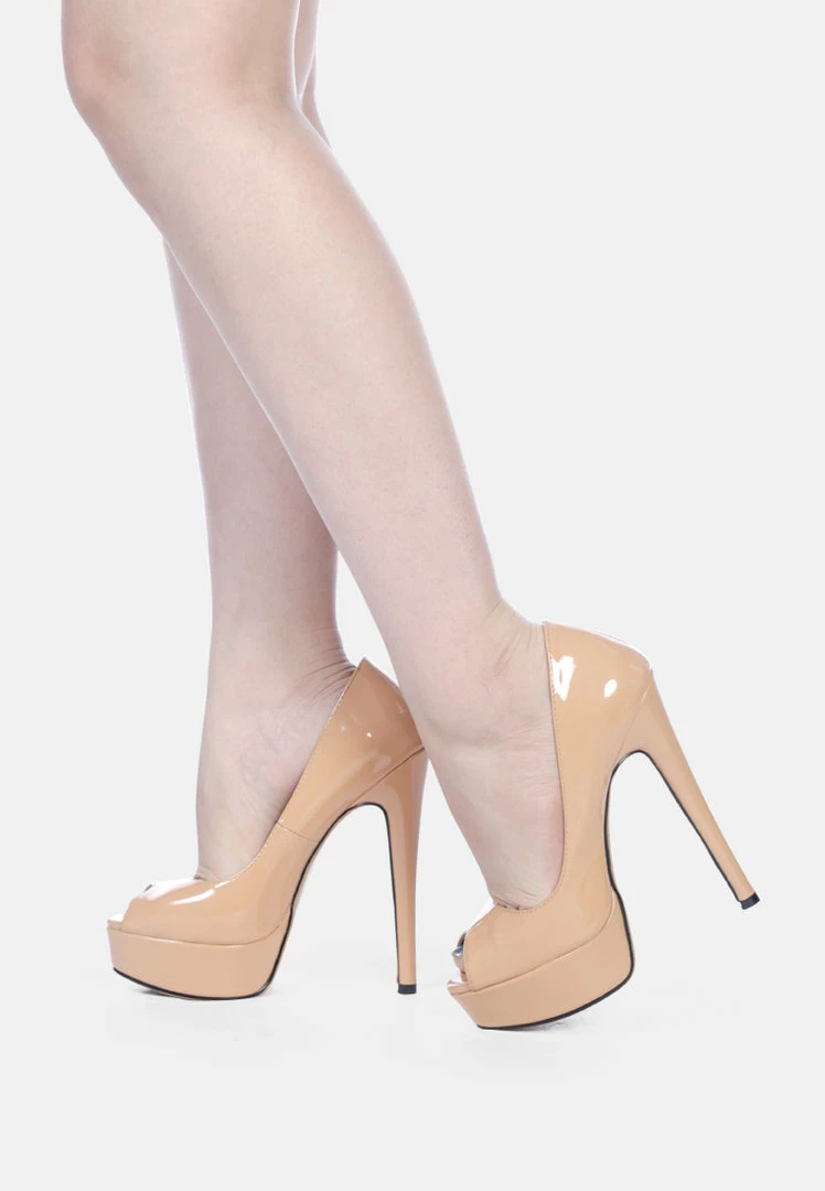 Rag & Co Pumps BRIELLE High Heel Peep Toe Stiletto In Latte 9 Rag & Co Pumps BRIELLE High Heel Peep Toe Stiletto In Latte